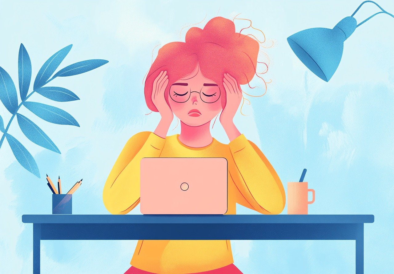 Vrouw - stress en focus